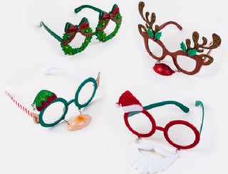 Holiday Glasses - Elf, Wreath, Santa, Reindeer