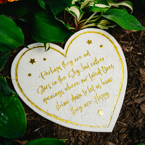 Stars in the Sky 11” Heart Garden Stone