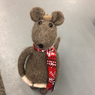 Tall Christmas Mouse with Acorn Hat