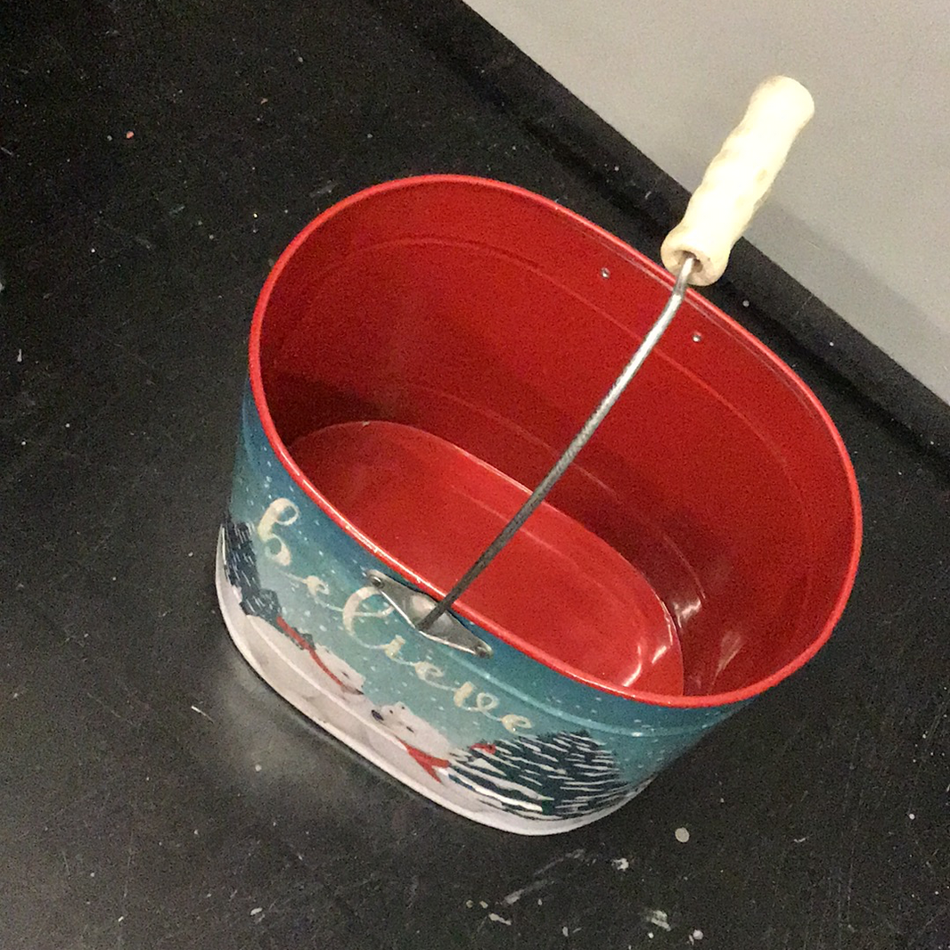 Polar Bear “Believe” Tin Bucket Medium