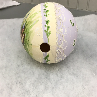 Hand Painted Easter Bunny Ostrich Egg