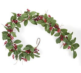 Burton + Burton Garland 6' Green & Red Holly