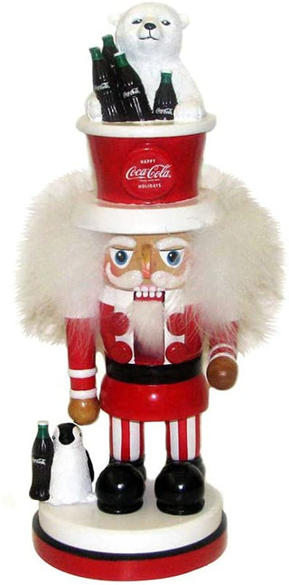 Kurt Adler Coca-Cola Hollywood Nutcracker with Polar Bear Hat, 15-Inch