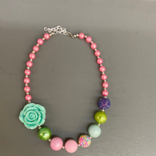 Mint Flower Bead Necklace