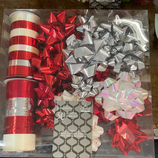 Red and White 30 Christmas Bows and Ribbon
