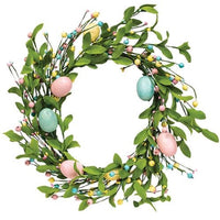 Easter Eggs & Herb Leaves Wreath 12"