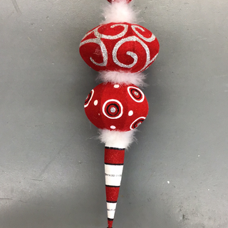 Red Black and White Ornament