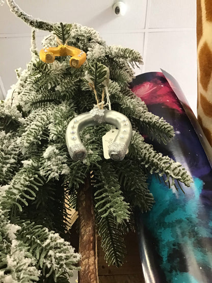 Gold/Silver Blown Glass Horseshoe Ornament