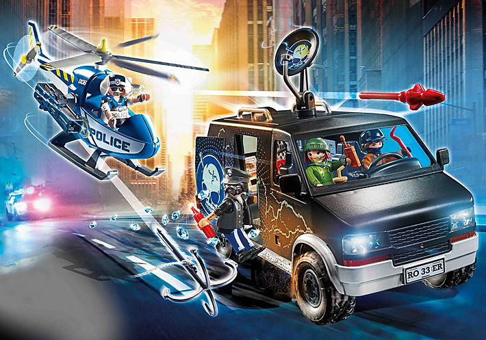 Playmobil 70575 Helicopter Pursuit with Runaway Van