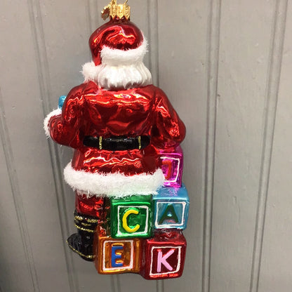 Huras Family Santa with Baby’s Blocks Ornament