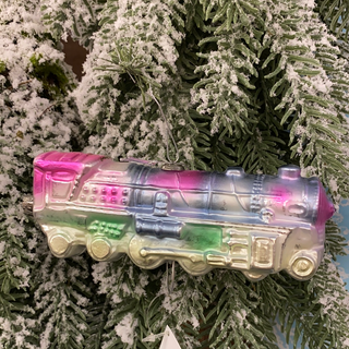 Blown Glass Train Ornament