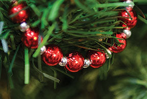Silver & Red Bead Garland - 6ft