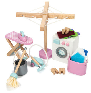 Wooden Dollhouse Laundry Set