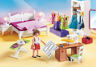 Playmobil Dollhouse 70208 Bedroom with Sewing Room