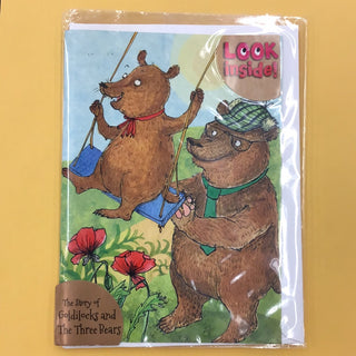 Story of Goldilocks and the three bears in a card