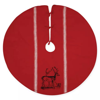 C&F Stag Red Feed Sack Tree Skirt 54”