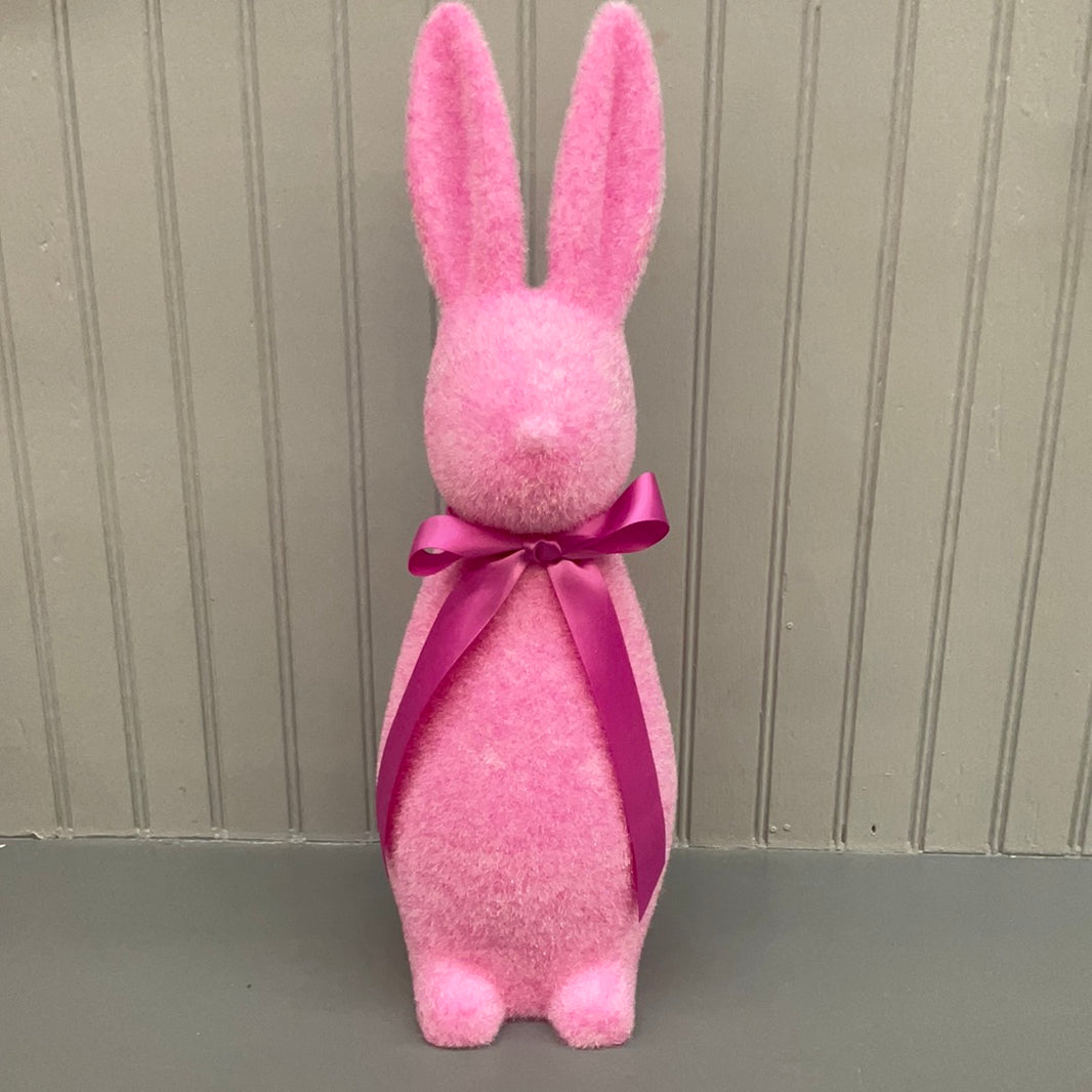 Medium Flocked Pastel Button Nose Bunny