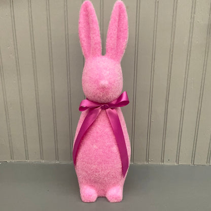 Medium Flocked Pastel Button Nose Bunny