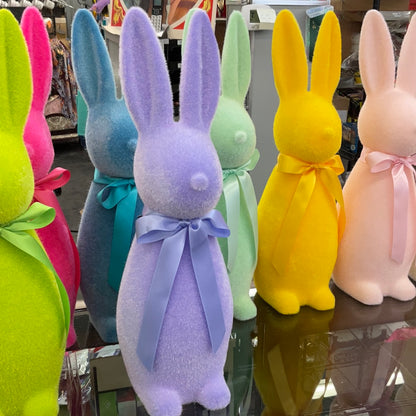 Medium Flocked Pastel Button Nose Bunny