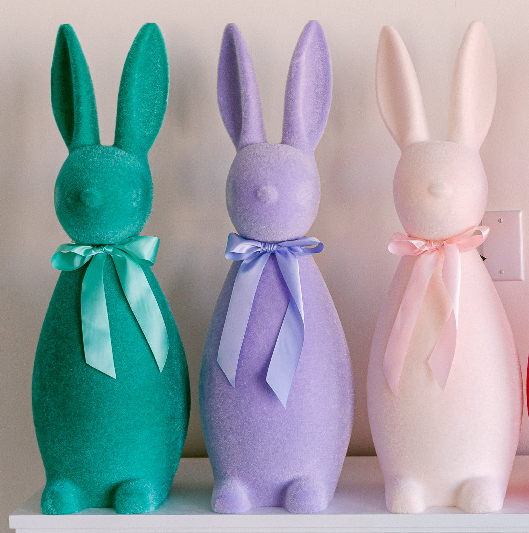 XL Flocked Pastel Button Nose Bunny -27 Inch