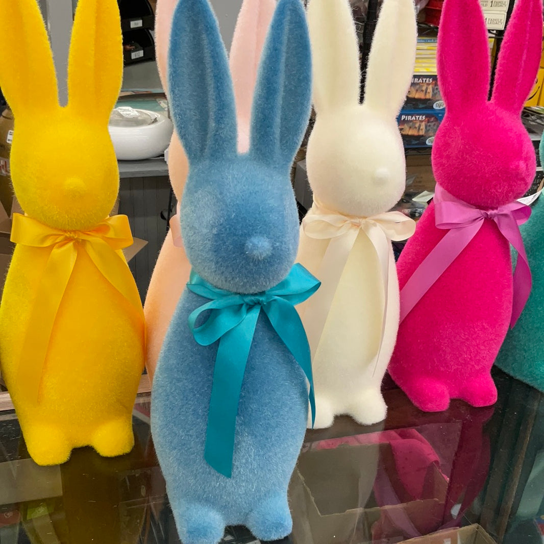 Medium Flocked Pastel Button Nose Bunny
