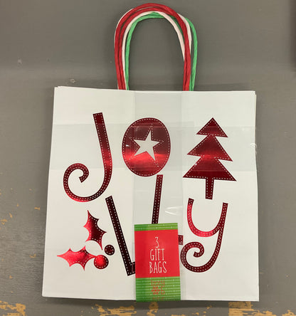 3 Pack Medium Christmas Gift Bags