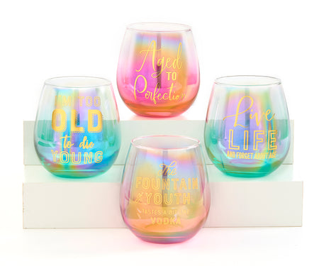 Pastel Birthday Stemless Wineglass
