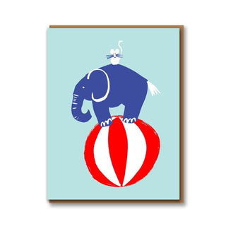 Elephant On Ball Card