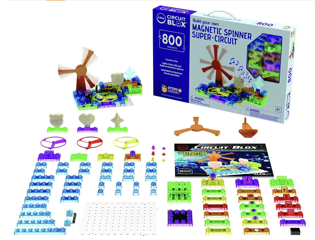 E-BLOX BUILD YOUR OWN MAGNETIC SPINNER SUPER CIRCUIT