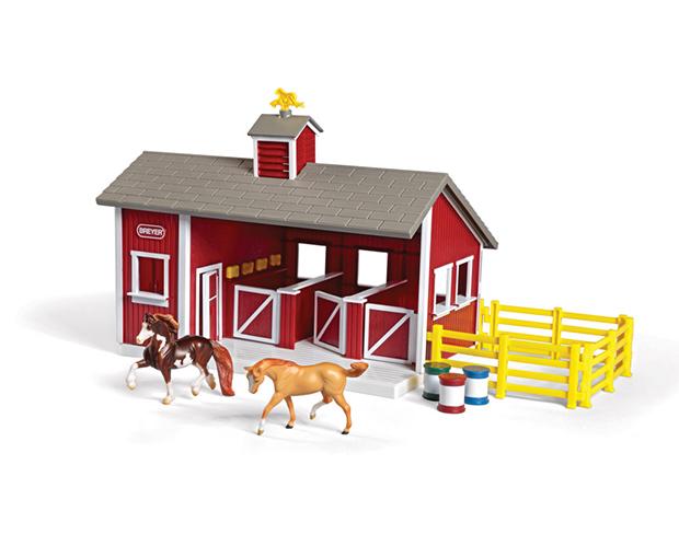 Breyer Stablemates Red Stable Set with Two Horses | 59197