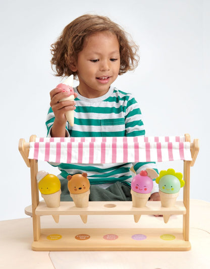 Tender Leaf Scoops and Smiles Wood Ice Cream