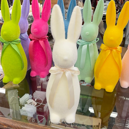 Medium Flocked Pastel Button Nose Bunny