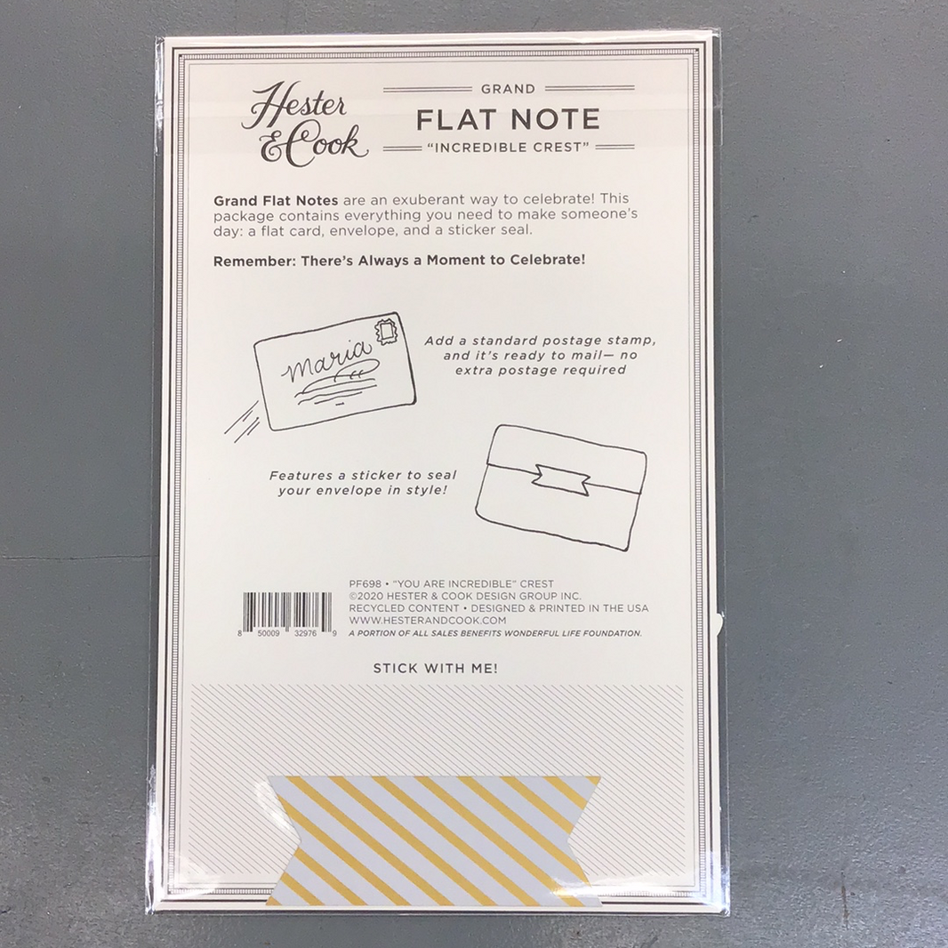 You Are Incredible Thank You Flat Note Card