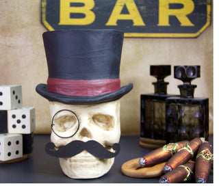 Top Hat Skull with Monocle & Mustache Candy Bucket