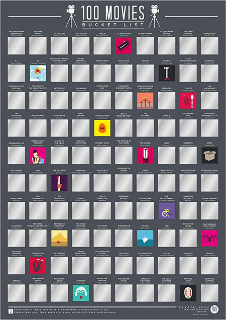 Bucket List - Movies | Scratch Off Poster