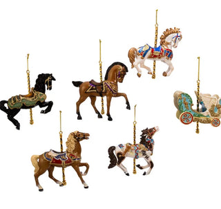 Carousel horse and Chariot Ornaments