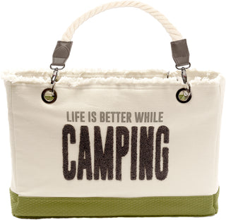 Life is Better While Camping Canvas Tote Bag