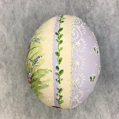 Hand Painted Easter Bunny Ostrich Egg