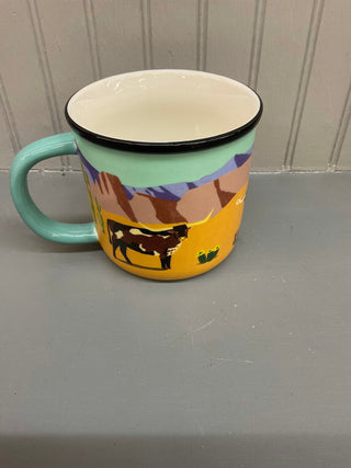 Colorful Longhorn Ceramic Mug