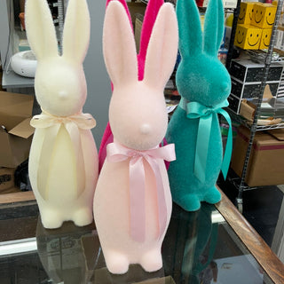 Medium Flocked Pastel Button Nose Bunny