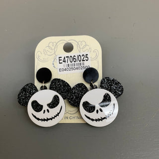 Black and White Mouse Skeleton Earrings