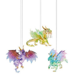 Winged Dragon Glass Ornament