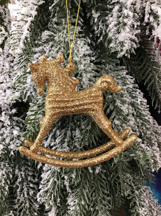 Gold Rocking Horse Ornament