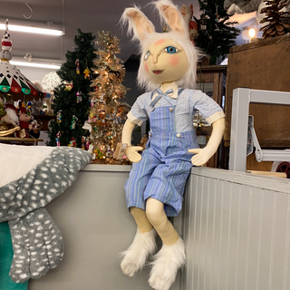 Boy Bunny In Blue Shelf Sitter