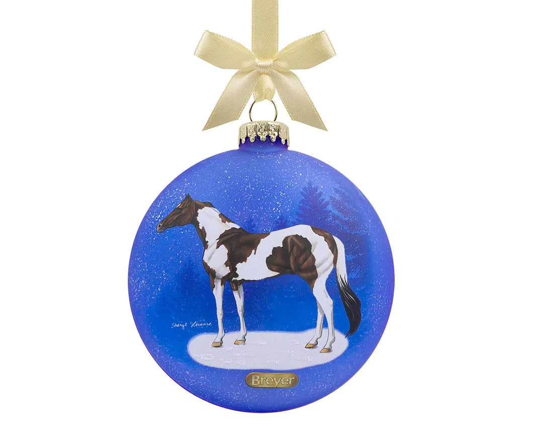 Breyer Artist Signature Glass Ornament Pinto