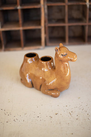 Kalalou Ceramic Camel Planter