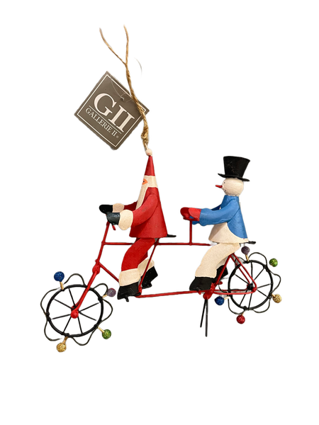 Santa and Snowman Bike Ornament