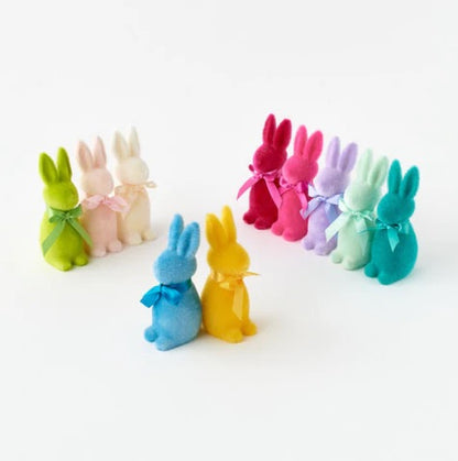 6” Flocked Mini Button Nose Bunny