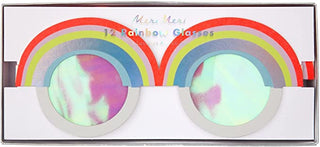 12 Pack Paper Glasses- Rainbow