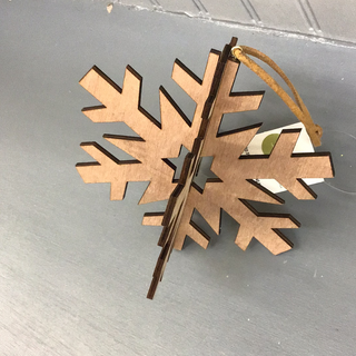 Wood 3D Cut Snowflake Ornament